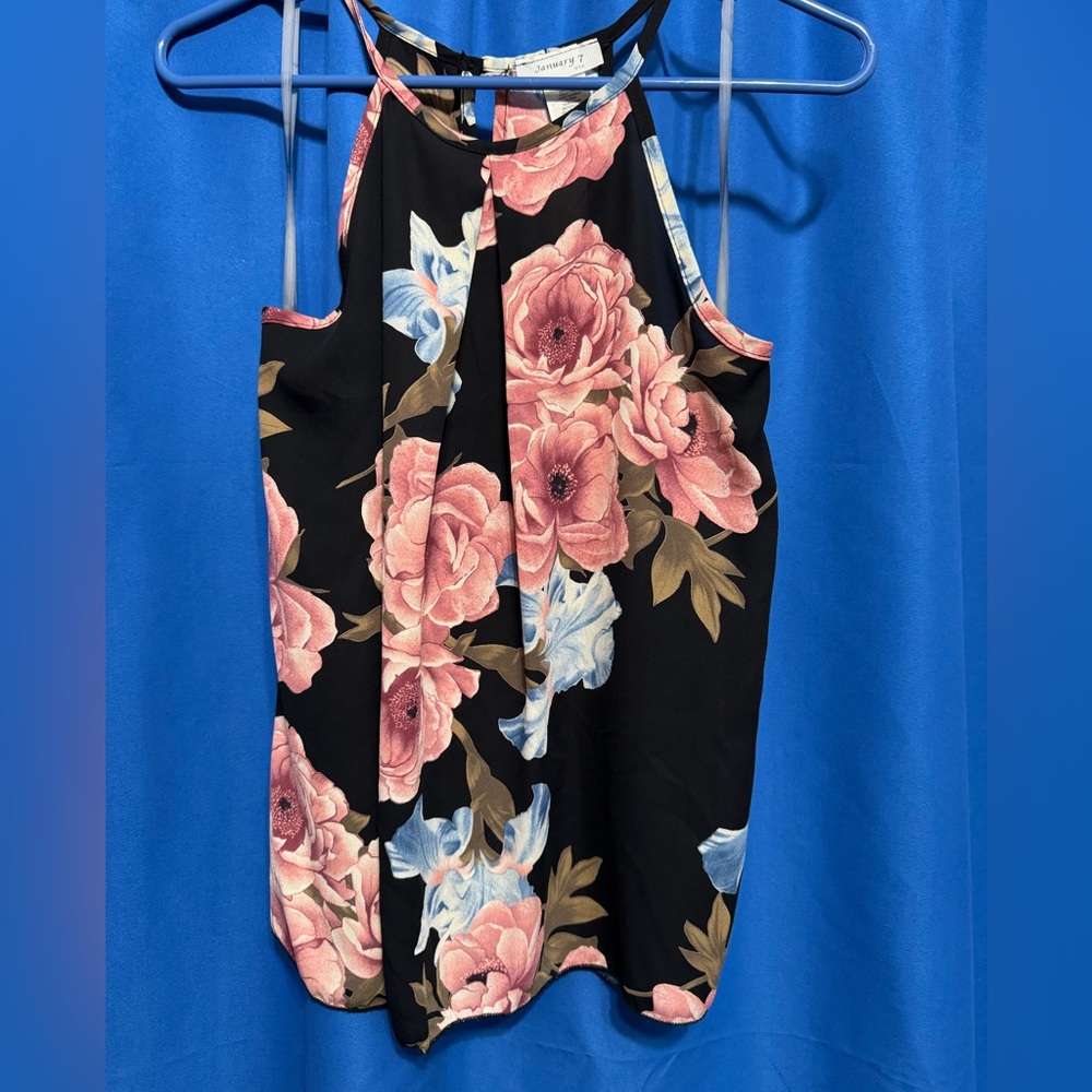 Blue and Pink Floral Tank